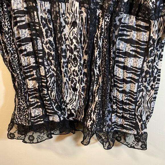 Signature By Larry Levine Black White Top Size Medium - Picture 8 of 10